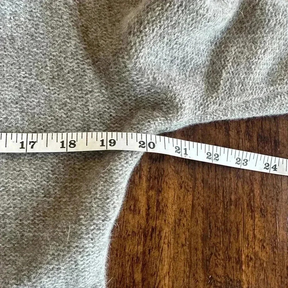 Soft Surroundings | Tan/Gray Lambswool & Angora Beaded Button Down Cardigan - Picture 6 of 8